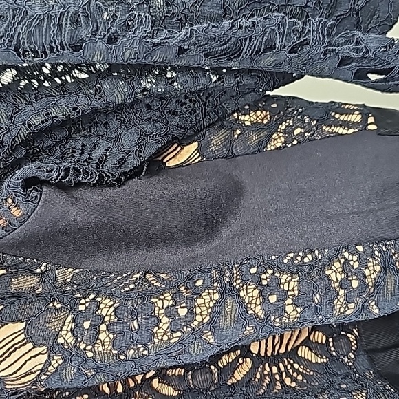 City Chic Navy Blue Elbow Length Sleeve Long Formal Evening Gown Sz:22 - Picture 10 of 16